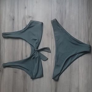 Zaful Swim Bikini 👙 Size 6 Greenish Gray Color